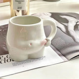 320ml Ceramic Cup Cute Belly Cup Funny Coffee Cup Art Milk Cup Modern Living Room Home Decoration Accessories Creative Mug Gift