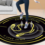 Black Yoga Mat Extra Thick High Silent Sports Floor Mats Home Gym Round Carpet Skipping Rope Density Rugs Anti-Tear Exercise Rug