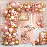 Macaron Pink Balloon Garland Arch Kit Kids 1st Birthday Party Decoration Boy Girl Birthday Baby Shower Latex Balloons Decoration