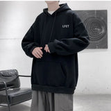 Taooba Male Clothes Korean Style Hoodies Sweatshirt For Men Hooded Simple Black Streetwear Pastel Color Loose Elegant Hot Low Price S