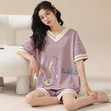 Taooba-Summer Nightwear Girls Sleepwear Young Women Pajama Sets Pyjamas Femme Suits Loungewear Pijama Mujer Homewear