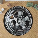 Round Carpet Tire Shape Rug  Boys Bedroom Decor Creative Area Rugs Car Hub Home Living Room Anti-slip Coffee Table Floor Mat