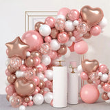 Pink Gold Balloon Garland Arch Kit Pink White Gold Confetti Latex Helium Balloons Wedding Girl Birthday Baby Shower Party Decor