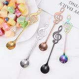 1pc Stainless Steel Coffee Stirring Spoon mini Mug Spoon Teaspoons Music Bar Ice Cream Creative Gift Spoon Kitchen Tableware