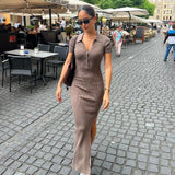 Taooba 'Sleek Latte' Slit Dress