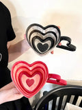 Taooba-Love Hidden At The Bottom Of The Cup Handmade Cup  Hand-painted Heart-shaped Coffee Mug Ceramic Couple Water Cup