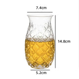 Taooba-1pc 480ml Pineapple Shaped Cocktail Glass Wine Glass Cup for Home Bar Party Transparent Juice Mug for Summer Drink Restaurant