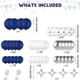 Taooba Color Palette 105pcs Blue Silver Balloon Set Suitable for Birthday Anniversary, Adult Ceremony, Graduation Ceremony, Party Decoration