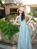 Taooba-Summer Beach Chiffon French Elegant Dress Boho Outwear Sleeveless Midi Dress Party One Piece Dress Korean Fashion Design