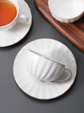 Taooba-High End And Exquisite Ceramic Coffee Cups British Afternoon Tea Cups Pumpkin Cups Coffee Cup And Plate Set