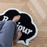 Taooba-French Letters Tufted Carpet Mat Soft Fluffy Thick Tuftting Room Entry DoorMat Anti-slip Rug Entrance Floor Mat