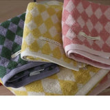 Taooba-Diamond check long-staple cotton towel household pure cotton face towel adult absorbent bath towel