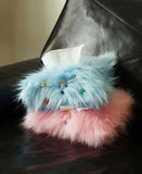 Taooba-Cute Plush Monster Drawer Box Tissue Box with Little Hairpin DIY Room Table Drawer Paper Holder Paper Box Cover