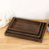 Taooba-Freeship Rectangle Wooden Tea Tray Serving Table Plate Snacks Food Storage Dish for Hotel Home Serving Tea Tray