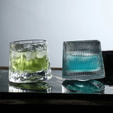 Taooba-Creative Crystal Whiskey Glass Old Fashioned Rocks Glasses Tumblers Glassware for Cocktail Scotch Spinning Tops Design Glasses