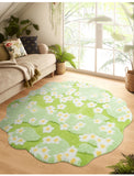 Taooba-Special-shaped Flower Tufting Rug Carpet Soft  Fluffy Tufted Doormat Sofa Area Rug Foot Pad  Silicone Anti-skid Back Door Mat