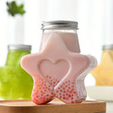 1pc 500ml Transparent Star Milk Tea Juice Bottle BPA Free Outdoor Camping Plastic Bottle With Caps For Home Travel And Outdoor