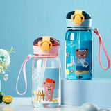 1pc 400ml Kids Water Sippy Cup With Straw Cartoon Leakproof Water Bottles Outdoor Portable Drink Bottle Children's Lovely Cup