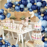 Taooba Color Palette Blue Metallic Balloons Garland Kit Gold Confetti Balloon Arch Birthday Party Decoration Kids Wedding Birthday Baby Shower Boy