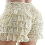 Taooba Floral Lace Lingerie Shorts Layers Ruffles High Waist Frilly Bloomers Booty Shorts Kawaii Streetwear Coquette Fairy Y2k Pants