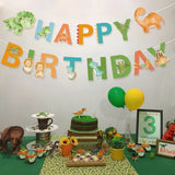 Dinosaur Happy Birthday paper Banner Dinosaur Birthday Party Decorations for Boys Kids Dino Theme Party Garland Flag Supplies