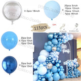 Taooba Color Palette Ice Snow Balloons Garland kit Snowflake Ballon Blue Balloon Princess Boys Birthday Party Baby Shower Decorations Christmas Decor