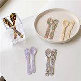 Original Ins Style French Dessert Spoon Jam Butter Knife Tableware Plastic Spoon Lovely Tableware Cute Spoon and Fork Set