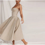 Taooba Parisians Low Cut Pleated A Line Dress