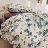 Korean Floral Style Duvet Cover Set No Filler Flat Sheet Pillowcase 2024 New Arrival Twin Full Queen Size Girls Boys Bedding Kit