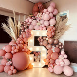 Retro Pink Balloon Garland Arch Kit Girl Boho Wedding Birthday Party Decor Metal Rose Gold Latex Balloons Baby Shower Decoration