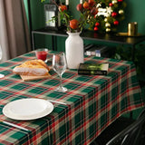 Taooba-Rectangular Checkered Tablecloth Christmas New Year Holiday Home Dining Tablecloth Picnic Cloth  Round Tablecloth  Nappe Sirene