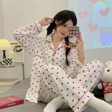 Taooba Korean Cute Kawaii Women Sleep Pajamas Classic Casual Fashion Spring New Y2k Home Clothes Cartoon Print Sweet Style Lady Lounges