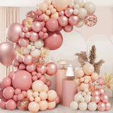 Retro Pink Balloon Garland Arch Kit Girl Boho Wedding Party Decor Metal Rose Gold Latex Balloons Birthday Baby Shower Decoration