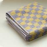 Taooba-Retro Checkerboard Plaid Towels Combed Cotten Yarn Jacquard Face Towel Absorbent Soft Bath Towel for Home & Hotel Supplies