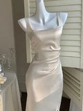 Taooba-Summer New Fashion Women Elegant Midi Tank Dress Chic Bodycon Evening Party Prom Clothing 2024