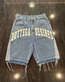 Taooba-Y2K American Street Embroidery High Waist Washed Oversized Denim Shorts Harajuku Retro Trendy Brand Jeans Men Goth Punk Shorts