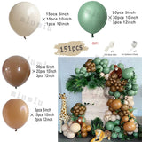 Taooba Color Palette Jungle Safari White Balloon Garland Arch Kit Kids Birthday Party Supplies Deer Pattern Gold Latex Ballons Baby Shower Decoration