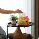 Taooba-Cute Plaid Tissue Box Heart Knitting Cotton Thread Napkin Holder Tissue Bag Bedroom Kitchen Desktop Storage Napkins