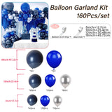 Taooba Color Palette 160pcs, Navy Blue Royal Blue Silvery Balloon Garland Set, Dark Blue Balloon Arch Kit, Birthday Decoration Birthday Supplies