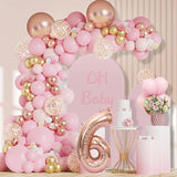 Macaron Pink Balloon Garland Arch Kit Kids 1st Birthday Party Decoration Boy Girl Birthday Baby Shower Latex Balloons Decoration