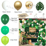 Taooba Color Palette Jungle Safari White Balloon Garland Arch Kit Kids Birthday Party Supplies Deer Pattern Gold Latex Ballons Baby Shower Decoration