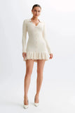 Taooba Vallen Ruffled Bow Knit Mini Dress