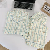 Taooba Print Rabbits Cute Kawaii Pajamas Sets for Women Autumn Soft Pijama Sets Sleepwear Long Sleeve Pant Set Female Pyjamas Home Suit