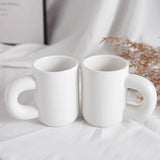 Taooba-260ml Korean Style Fatty Mug Design Splash Ink Ceramic Cup Simple Milk Coffee Mug Couple Cups Gift Porcelain Water Cup Home