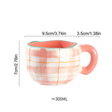 Taooba-300ML Creative Hand Pinched Irregular Flower Ceramic mug Handmade Coffee Cup Breakfast Milk Afternoon tea cups Korean Style Mugs