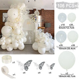 Butterfly Pure White Matte Ballon Arch Garland Kit Transparent Latex Balloon Wedding Kids Birthday Baby Shower Decoration