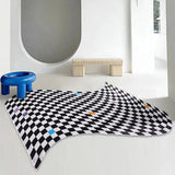 Nordic Style Checkerboard Plush Living Room Carpet Irregular Shaped Creative Home Decoration Girl Bedroom Sofa Lounge Large Rugs