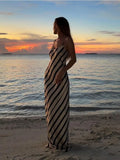 Taooba Just Your Stripe Backless Maxi Dress