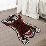 Taooba-90cmx150cm Tufting Tiger Carpet Special-shaped Floor Mat Bedside Blanket Foot Pad Tiger Tapestry Non-slip Bath Rug Mats