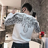 Taooba Men's Clothing Top Print Pullover Sweatshirts for Man New Rock Graphic Hoodieless in Emo Winter Funny One Piece Sweat Shirt Warm